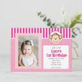 Invitation d'anniversaire de la fille rose (Debout devant)