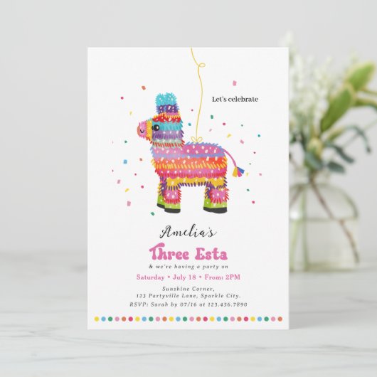 Invitation d'anniversaire de la fille Three Esta (Debout devant)