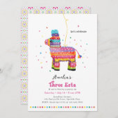 Invitation d'anniversaire de la fille Three Esta (Devant / Derrière)