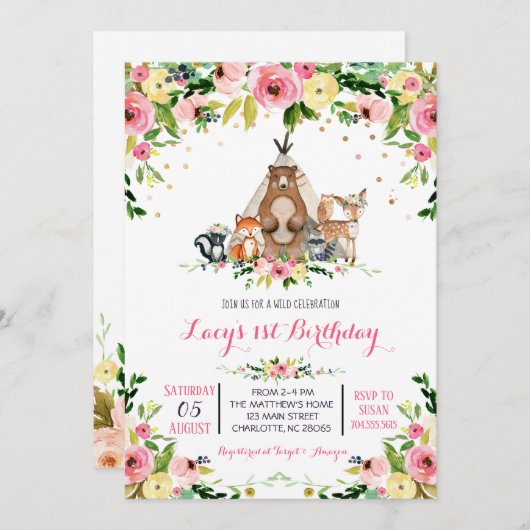 invitation d'anniversaire de la fille woland (Devant / Derrière)