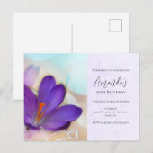 Invitation d'anniversaire de la Fleur de Printemps (Devant / Derrière)