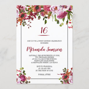 Invitation d'anniversaire de la florale de Corail