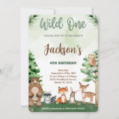 Invitation d'anniversaire de la forêt (Devant)