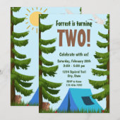 Invitation d'anniversaire de la forêt (Devant / Derrière)