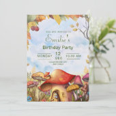 Invitation d'anniversaire de la forêt, Champignon  (Debout devant)