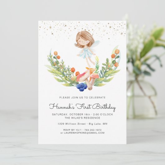 Invitation d'anniversaire de la forêt enchantée (Debout devant)