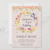 Invitation d'anniversaire de la forêt enchantée (Devant)