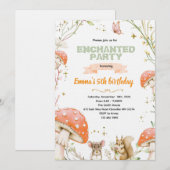 Invitation d'anniversaire de la Forêt Enchantée (Devant / Derrière)