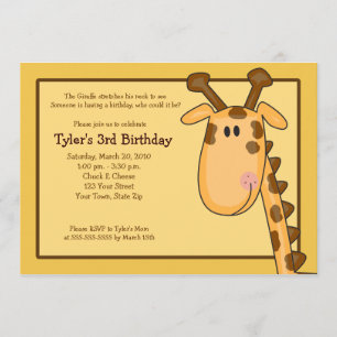 Invitation d'anniversaire de la Girafe de la Jungl
