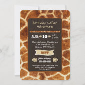 Invitation d'anniversaire de la Giraffe poster de  (Dos)