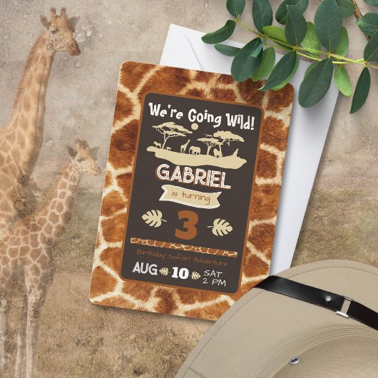 Invitation d'anniversaire de la Giraffe poster de 