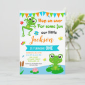 Invitation d'anniversaire de la grenouille Invitat (Debout devant)