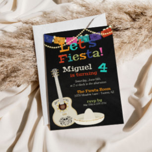 Invitation d'anniversaire de la guitare Fiesta