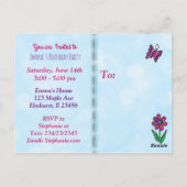 Invitation d'anniversaire de la jolie princesse bl (Dos)