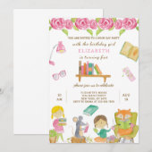 Invitation d'anniversaire de la journée du livre (Devant / Derrière)