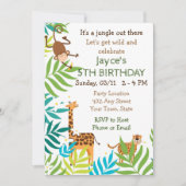 Invitation d'anniversaire de la jungle (Devant)