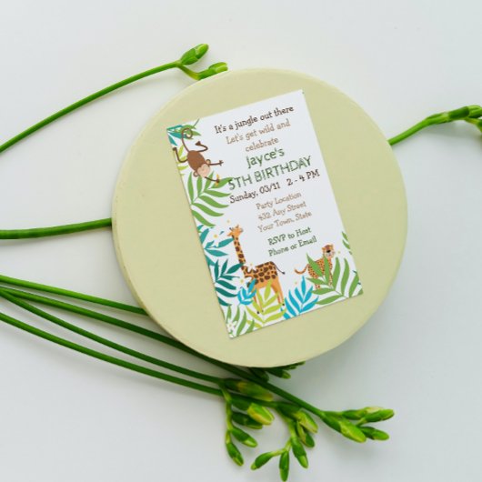Invitation d'anniversaire de la jungle