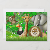 Invitation d'anniversaire de la Jungle (Devant)