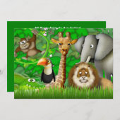 Invitation d'anniversaire de la Jungle (Devant / Derrière)