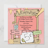 Invitation d'anniversaire de la Lemonade d'été de  (Dos)