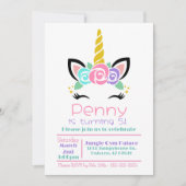 Invitation d'anniversaire de la licorne (Devant)