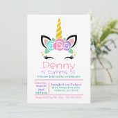 Invitation d'anniversaire de la licorne (Debout devant)