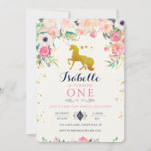 Invitation d'anniversaire de la licorne (Devant)