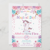 Invitation d'anniversaire de la licorne (Devant)