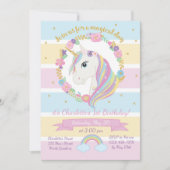 Invitation d'anniversaire de la licorne (Devant)