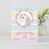 Invitation d'anniversaire de la licorne (Debout devant)