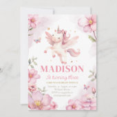 Invitation d'anniversaire de la licorne (Devant)