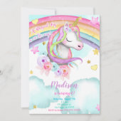 Invitation d'anniversaire de la licorne (Devant)