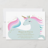 Invitation d'anniversaire de la licorne (Devant)