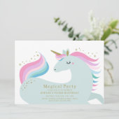 Invitation d'anniversaire de la licorne (Debout devant)