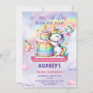 Invitation d'anniversaire de la licorne