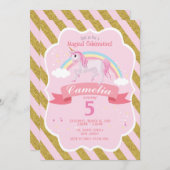 Invitation d'anniversaire de la licorne (Devant / Derrière)
