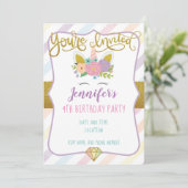 Invitation d'anniversaire de la licorne (Debout devant)