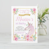 Invitation d'anniversaire de la licorne (Debout devant)