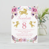 Invitation d'anniversaire de la licorne (Debout devant)