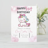 Invitation d'anniversaire de la licorne (Debout devant)