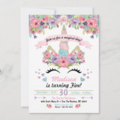 Invitation d'anniversaire de la licorne (Devant)