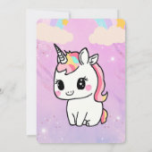 Invitation d'anniversaire de la licorne | Filles F (Dos)
