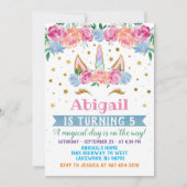 Invitation d'anniversaire de la licorne, invitatio (Devant)