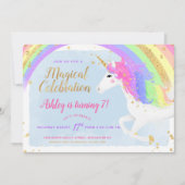 Invitation d'anniversaire de la licorne magique | (Devant)