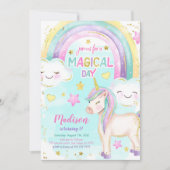 Invitation d'anniversaire de la licorne magique (Devant)