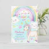 Invitation d'anniversaire de la licorne magique (Debout devant)