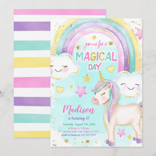 Invitation d'anniversaire de la licorne magique
