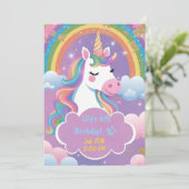 Invitation d'anniversaire de la licorne magique (Debout devant)