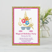 Invitation d'anniversaire de la licorne magique (Debout devant)