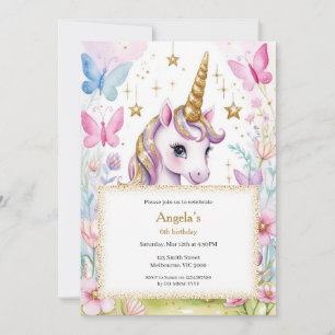 Invitation d'anniversaire de la licorne magique